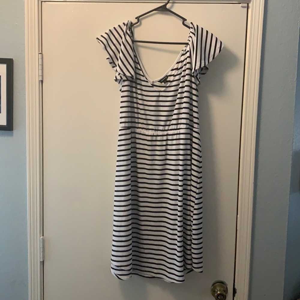 Torrid black and white striped sun dress